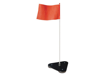Warning Whip - Light Duty - 7' - Non-Lighted - Blue Rod - Plain Orange Rectangular Flag - Hex Base - FSRR7BLU-HB