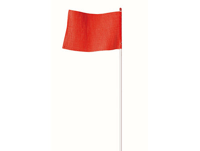 Warning Whip - Light Duty - 7' - Non-Lighted - White Rod - Plain Orange Rectangular Flag - Hex Base - FSRR7W-HB