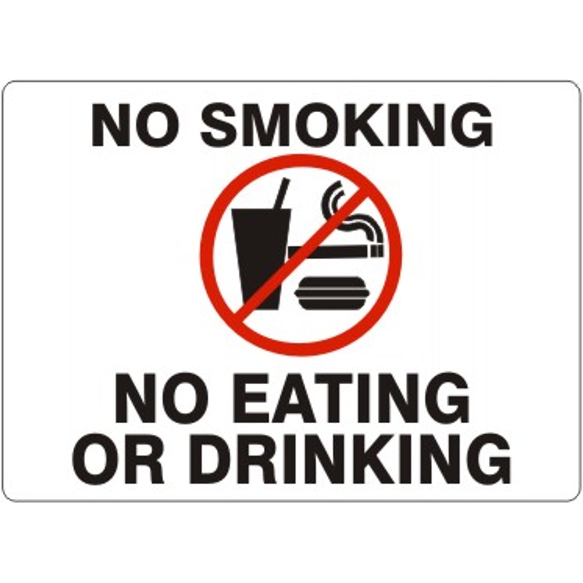 NO SMOKING PICTORIAL NO EATING OR DRINKING - NO SMOKING PICTORIAL NO EATING OR DRINKING, 14X20, Adhesive Vinyl