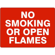 NO SMOKING OR OPEN FLAMES - NO SMOKING OR OPEN FLAMES, 14X20, Adhesive Vinyl
