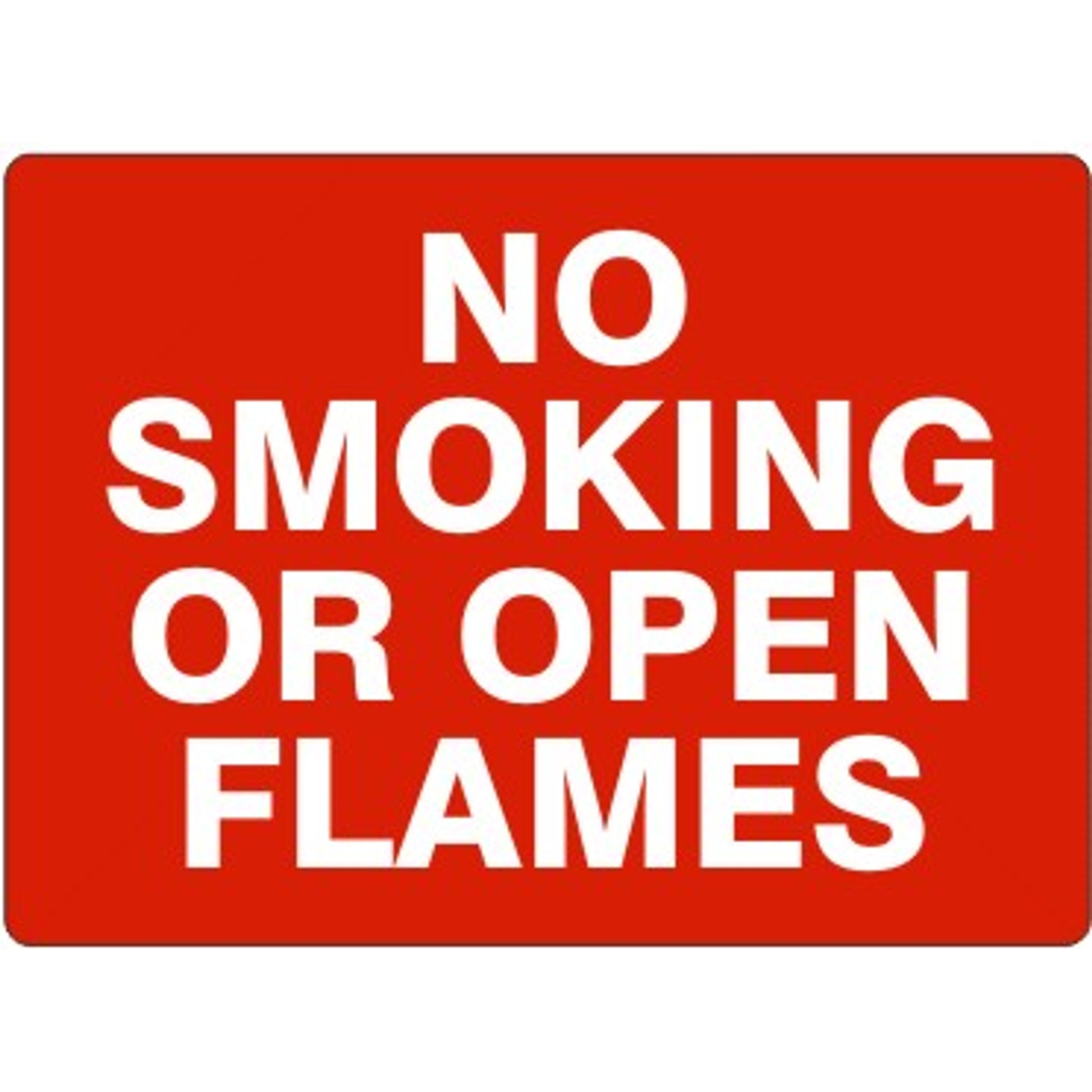 NO SMOKING OR OPEN FLAMES - NO SMOKING OR OPEN FLAMES, 14X20, Adhesive Vinyl