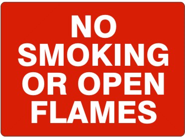NO SMOKING OR OPEN FLAMES