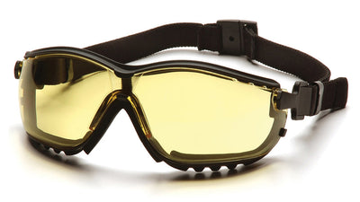 Pyramex V2G Black Frame/Amber Anti-Fog Lens Safety Eyewear