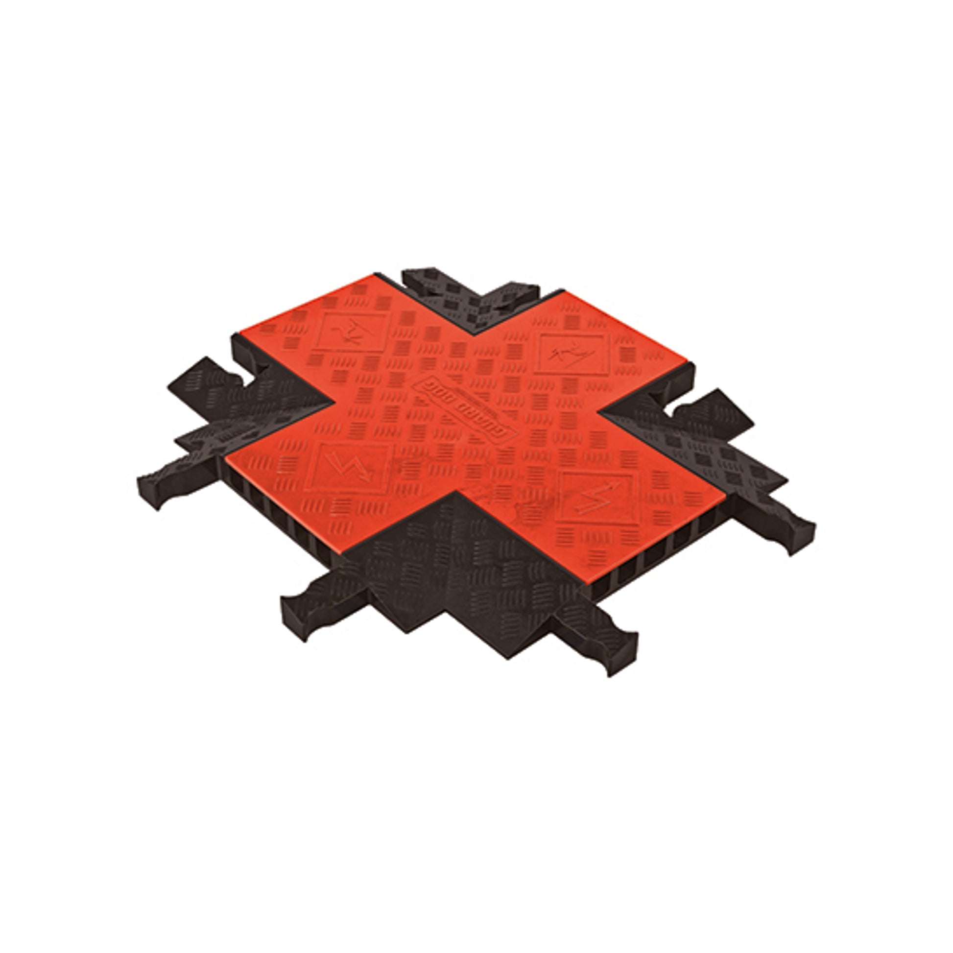 Cable Protector - Guard Dog - 5-Ch - 1.25" - Cross - Dog Bone - Orange/Black - 42 - 000 Lb Load - GDCR5X125-O/B