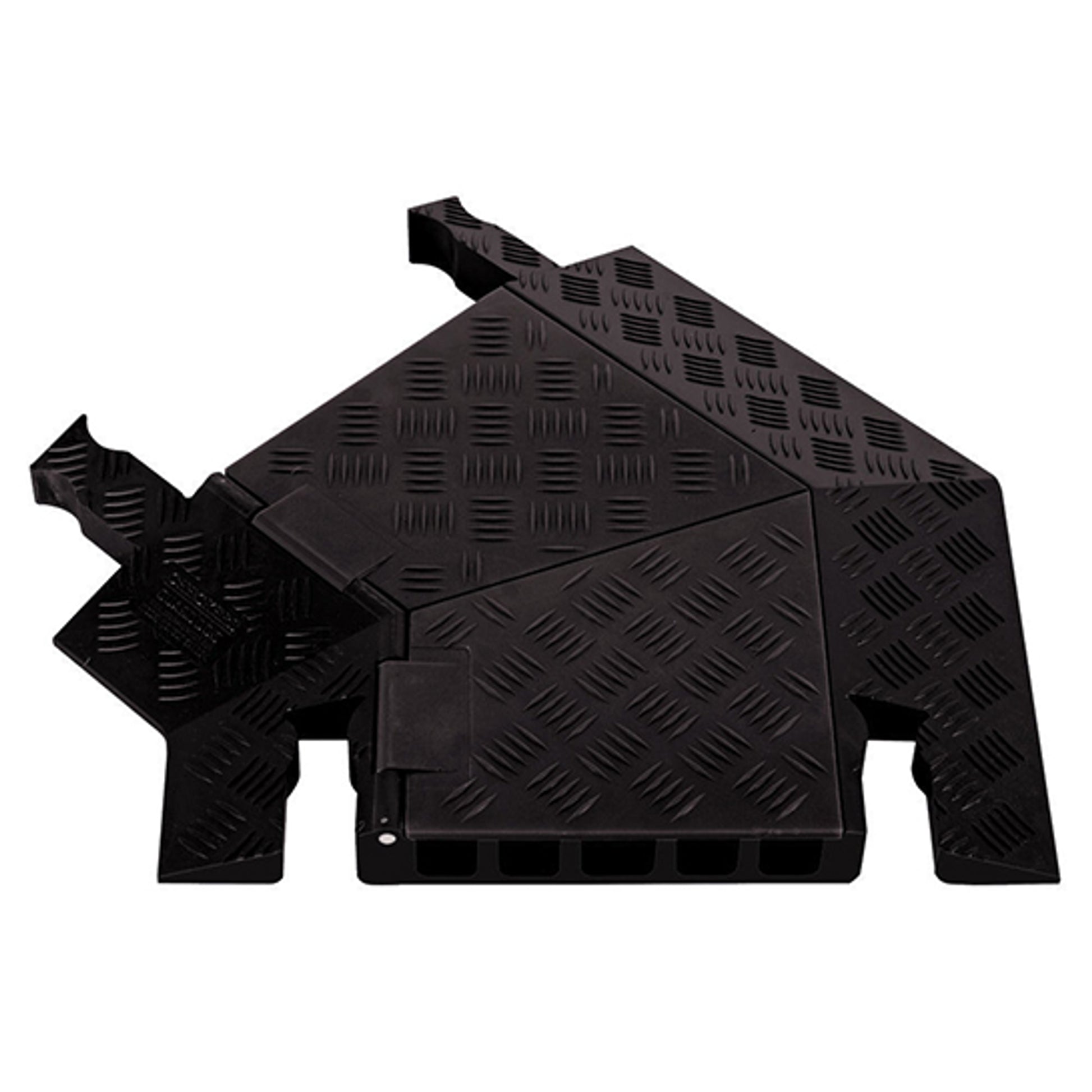 Cable Protector - Guard Dog - 5-Ch - 1.25" - Left Turn - Dog Bone - Black/Black - 42 - 000 Lb Load - GDT5X125-L-B/B