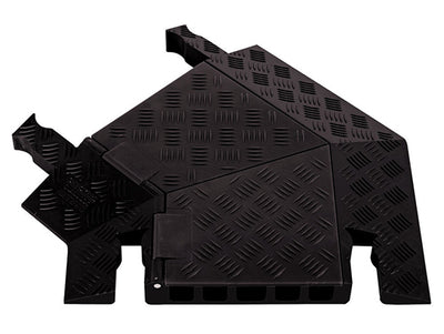 Cable Protector - Guard Dog - 5-Ch - 1.25" - Left Turn - Dog Bone - Black/Black - 42 - 000 Lb Load - GDT5X125-L-B/B