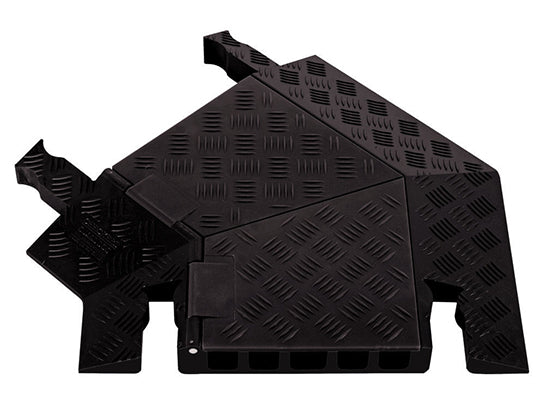 Cable Protector - Guard Dog - 5-Ch - 1.25" - Left Turn - Dog Bone - Black/Black - 42 - 000 Lb Load - GDT5X125-L-B/B