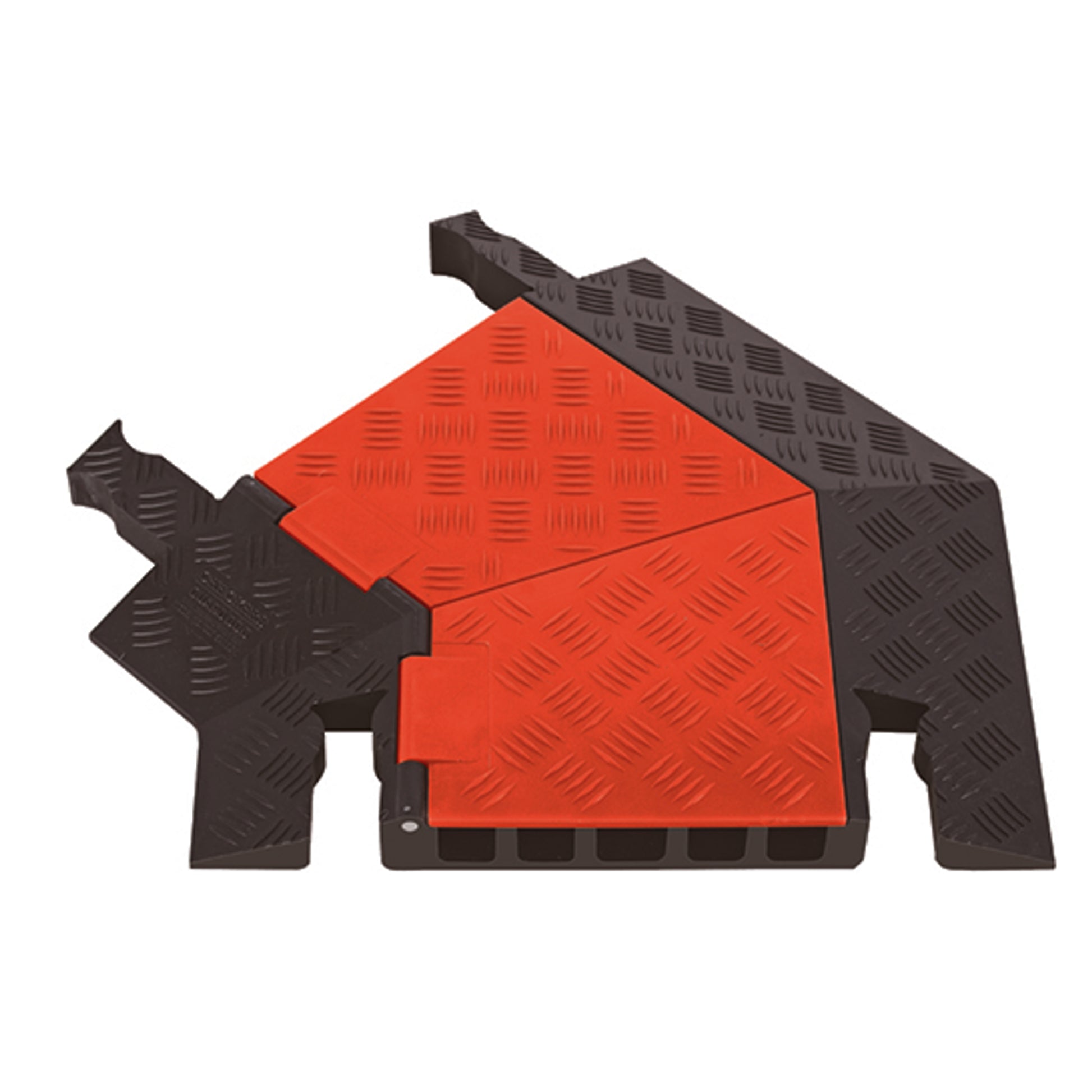 Cable Protector - Guard Dog - 5-Ch - 1.25" - Left Turn - Dog Bone - Orange/Black - 42 - 000 Lb Load - GDT5X125-L-O/B