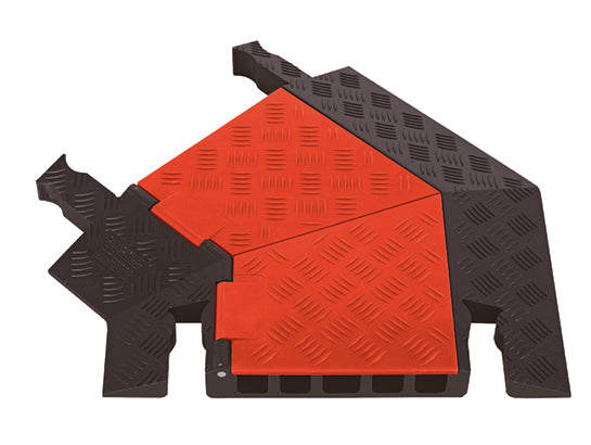 Cable Protector - Guard Dog - 5-Ch - 1.25" - Left Turn - Dog Bone - Orange/Black - 42 - 000 Lb Load - GDT5X125-L-O/B