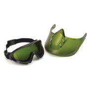 Pyramex - Capstone - Direct/Indirect Goggle with IR3 Lens and Green Tinted Faceshield Attachment - 1/Pair