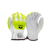 Pyramex-Goat Leather Driver A4 Paraaramid Impact Slip-On Cuff & Hi-Viz