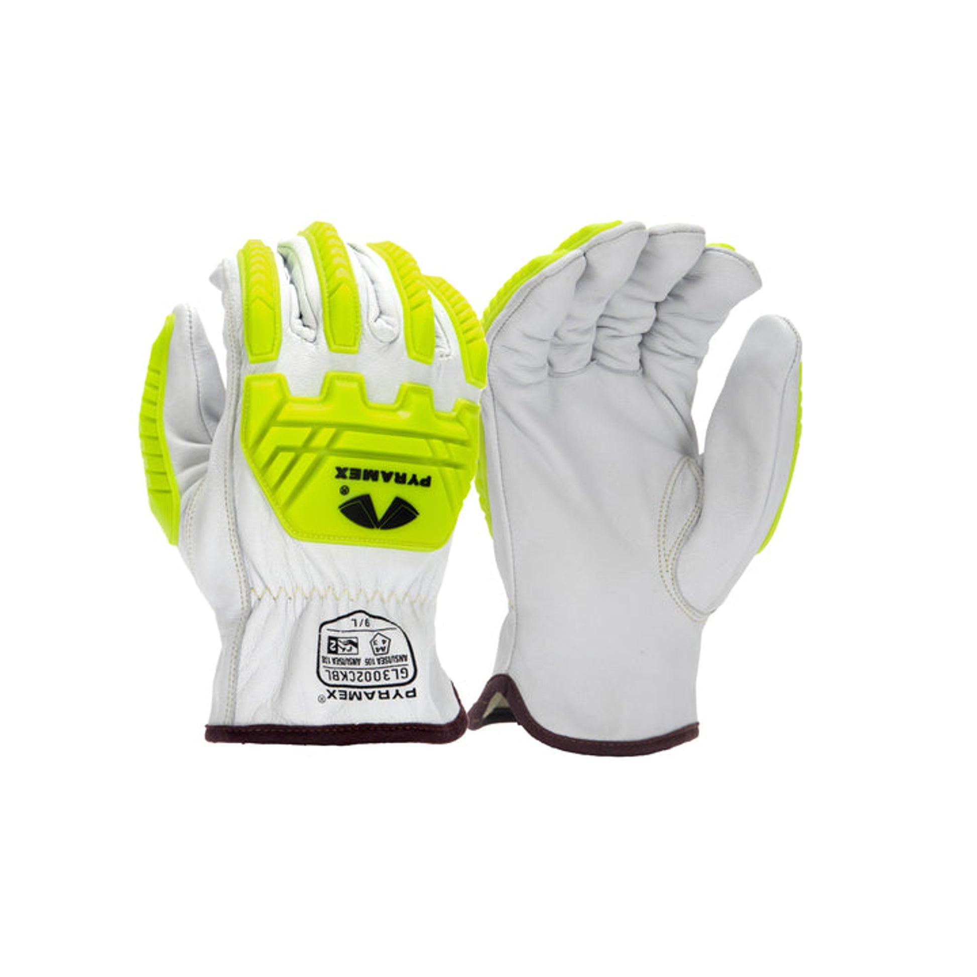 Pyramex-Goat Leather Driver A4 Paraaramid Impact Slip-On Cuff & Hi-Viz