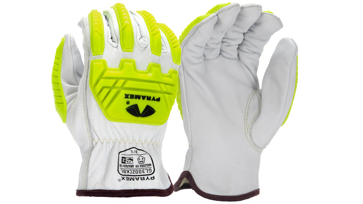 Pyramex-Goat Leather Driver A4 Paraaramid Impact Slip-On Cuff & Hi-Viz