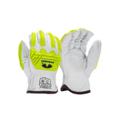Pyramex-Goat Leather Driver A5 HPPE Impact Slip-On Cuff & Hi-Viz