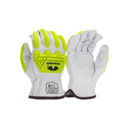 Pyramex-Goat Leather Driver A7 HPPE Impact Slip-On Cuff & Hi-Viz