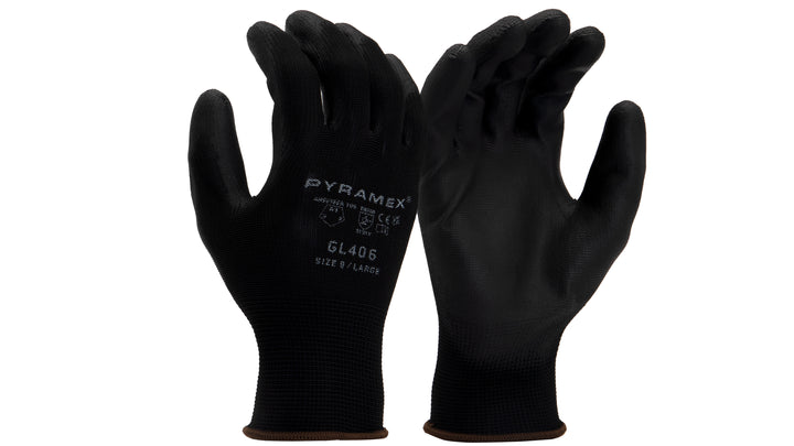 Pyramex-Polyurethane Palm Coating 13 Gauge Polyester Liner W/ Touch Sensitivity