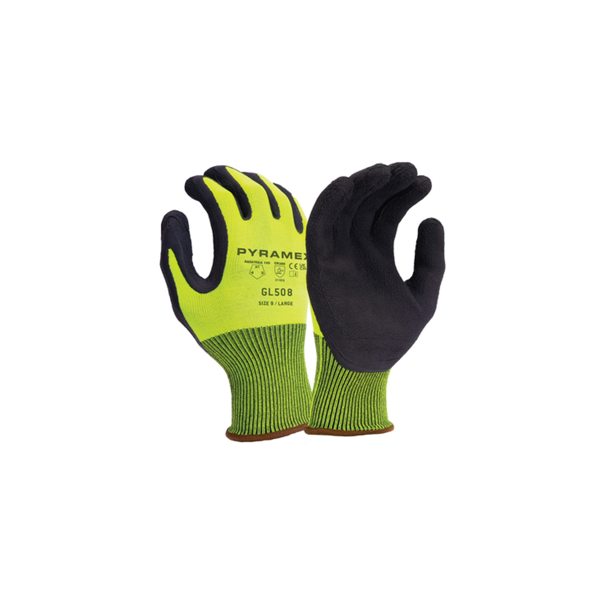 Pyramex - 15G Foam Latex Dipped Palms & Hi-Viz 15G Nylon Liner