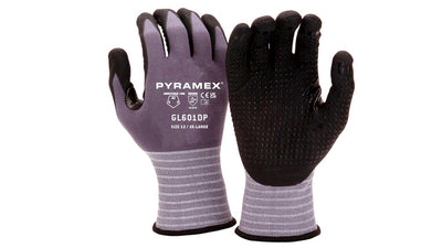 Pyramex GL601DP Nitrile Dots Thumb Crotch - 15 Gauge Nylon And Spandex Liner (Silicone Free)