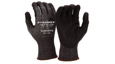 Pyramex GL603DP Nitrile Dots Thumb Crotch - 13 Gauge Cut Resistant HPPE Liner Cut Level A4