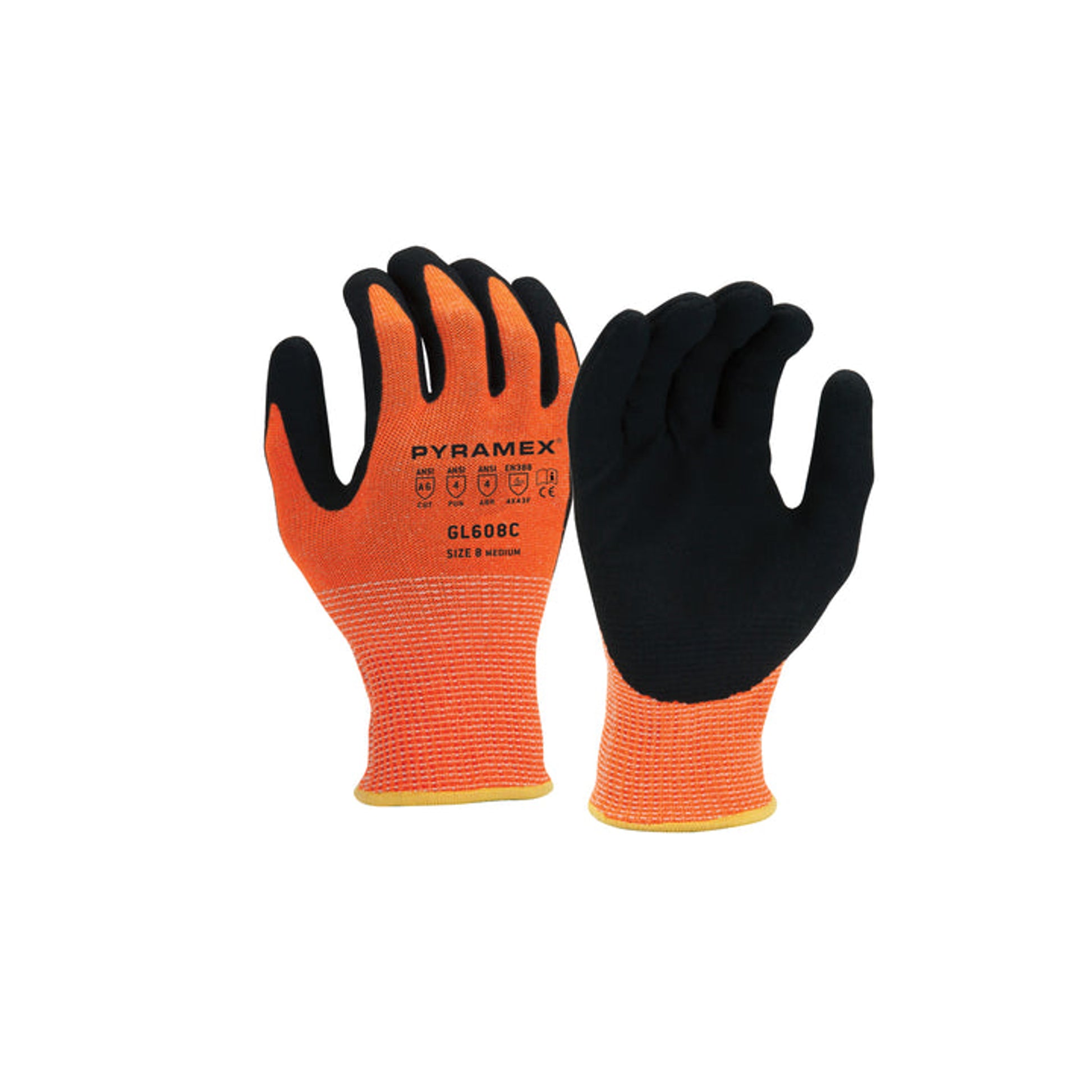 Pyramex - Sandy Nitrile 13G HPPE Hi-Viz Orange A6 Cut