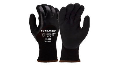 Pyramex GL611 3/4 Dip Sandy Nitrile - 13G W 10G Fleece Liner Cut Level A2