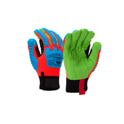 Pyramex-Winter Cotton Corded Palm A3 Cut Insulated Polyester Fleece + Polyurethane Bladder & Hook & Loop Cuff - Hi-Viz