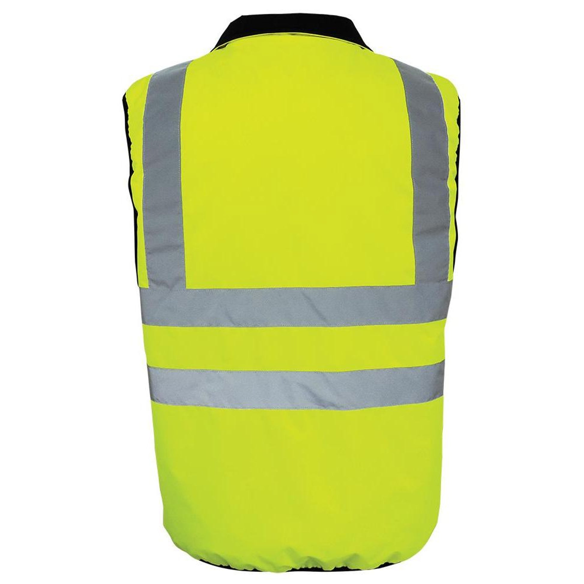 Global Glove FrogWear Class 2 Hi-Viz Lime Reversible Insulated Safety Vest with Zipper - GLO-V1 - Each