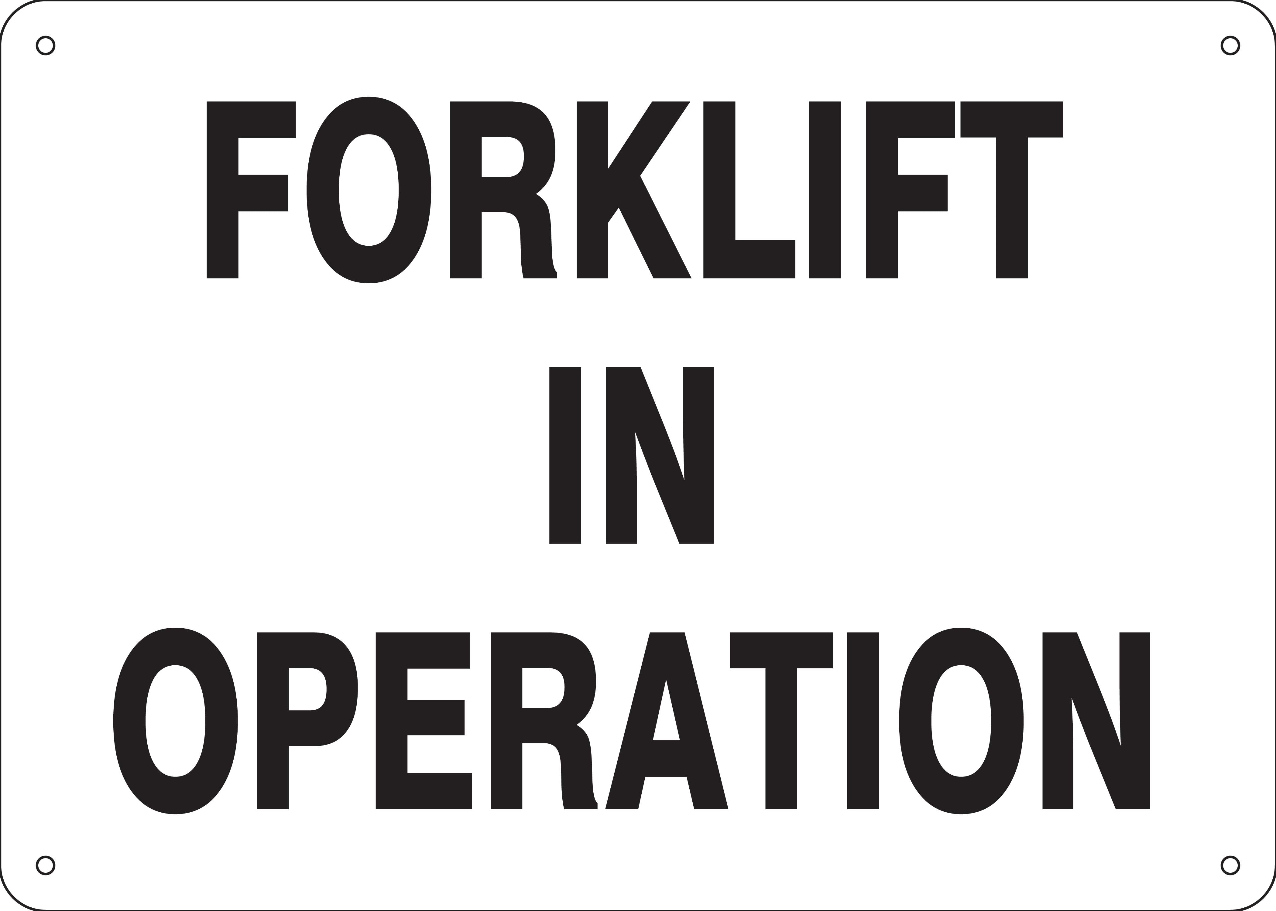 FORKLIFT IN OPERATION - FORKLIFT IN OPERATION, 14X20, Adhesive Vinyl