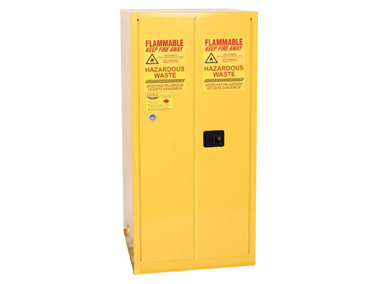 Eagle Haz-Mat One Drum Vertical Safety Cabinet - 55 Gallon - 1 Shelf - 2 Door - Self Close - Yellow - HAZ2610X