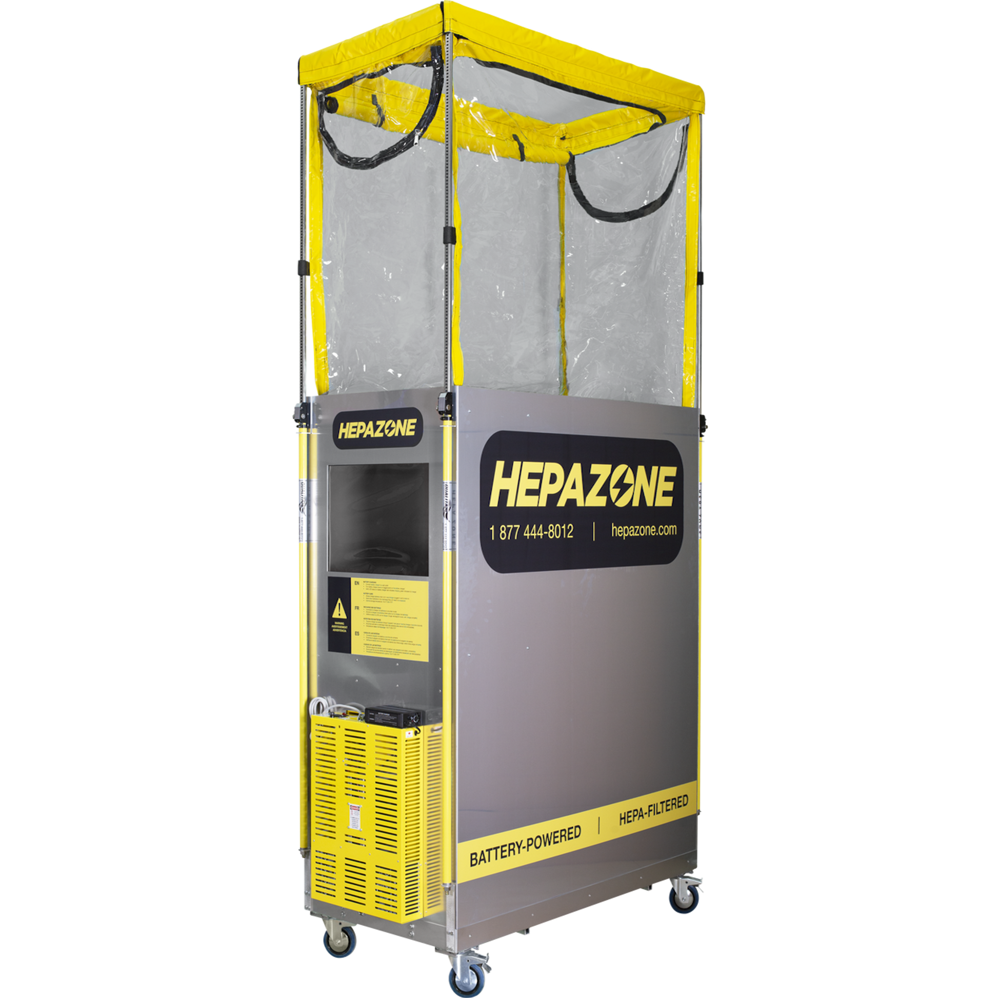 Qualitair HepaZone-M Battery Powered Hard Sided Metal Cabin Work Enclosure - HZ-M2