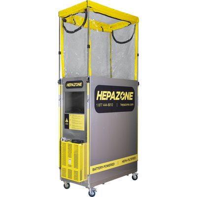 Qualitair HepaZone-M Battery Powered Hard Sided Metal Cabin Work Enclosure - HZ-M2