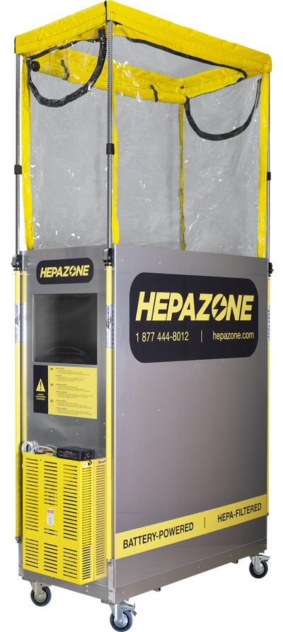 Qualitair HepaZone-M Battery Powered Hard Sided Metal Cabin Work Enclosure - HZ-M2