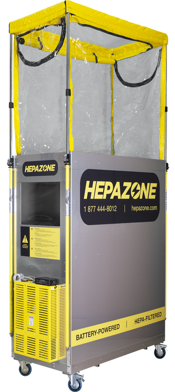 Qualitair HepaZone-M Battery Powered Hard Sided Metal Cabin Work Enclosure - HZ-M2