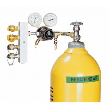 Air Systems 4 Outlet Breathing Air Manifold CGA-346 With Safety Relief Valve and Low Pressure Alarm HP-CW1-346