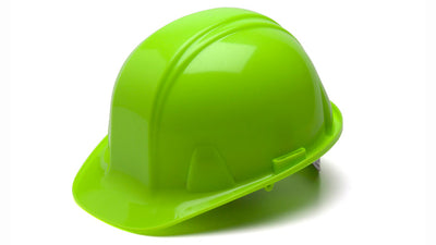 Pyramex SL Cap Style Hard Hat Hi-Viz Lime 4 Pt Snap Lock Suspension