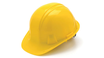 Pyramex SL Cap Style Hard Hat Yellow - 4 Pt Ratchet Suspension