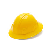 Pyramex - SL Series Full Brim Hard Hat - Yellow-Full Brim 4 Pt Ratchet Suspension - 12/Each