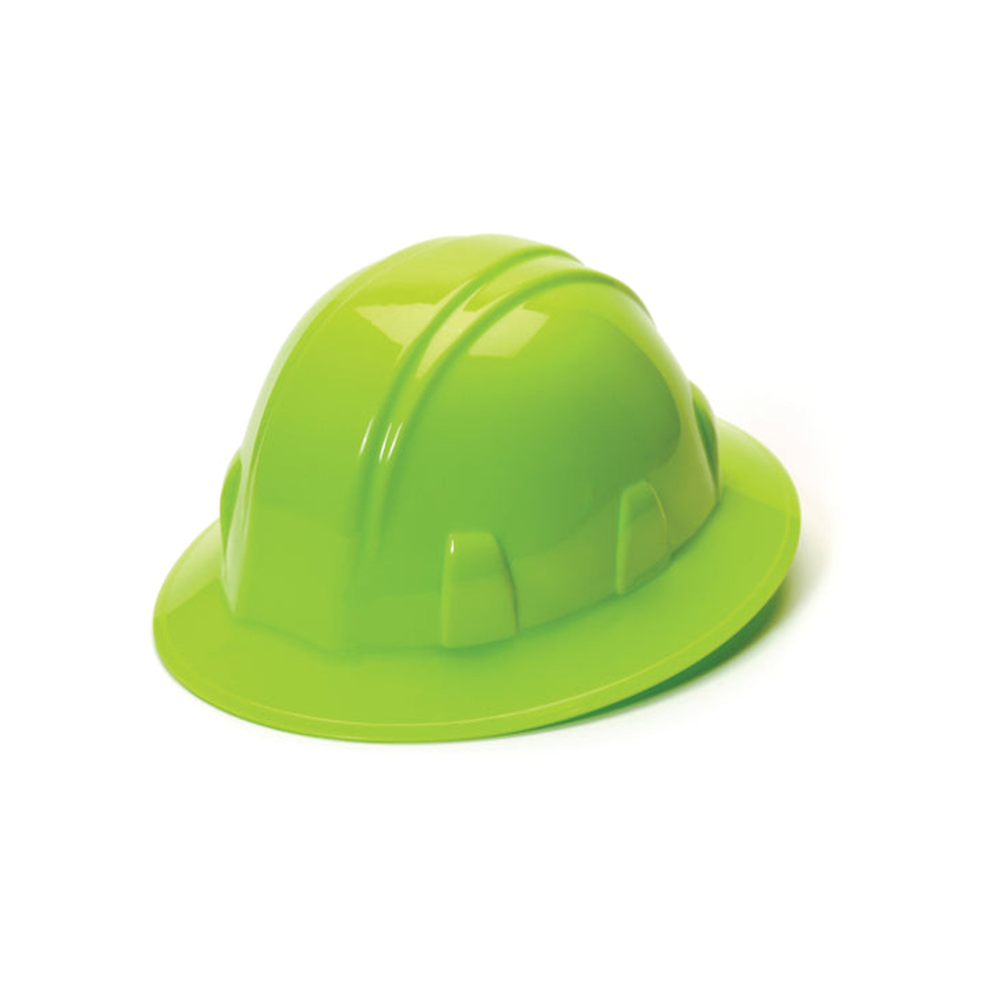 Pyramex - SL Series Full Brim Hard Hat - Hi Vis Green-Full Brim 4 Pt Ratchet Suspension - 12/Each
