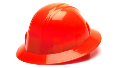 Pyramex SL Full Brim Hard Hat Hi-Viz Orange 4 Pt Ratchet Suspension