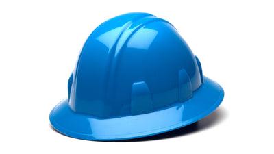 Pyramex SL Full Brim Hard Hat Light Blue 4 Pt Ratchet Suspension