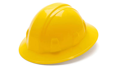 Pyramex SL Full Brim Hard Hat Yellow 6 Pt Ratchet Suspension