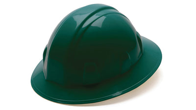 Pyramex SL Full Brim Hard Hat Green 6 Pt Ratchet Suspension