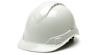 Pyramex Ridgeline Cap Style Hard Hat White - Vented 4 Pt Ratchet Suspension