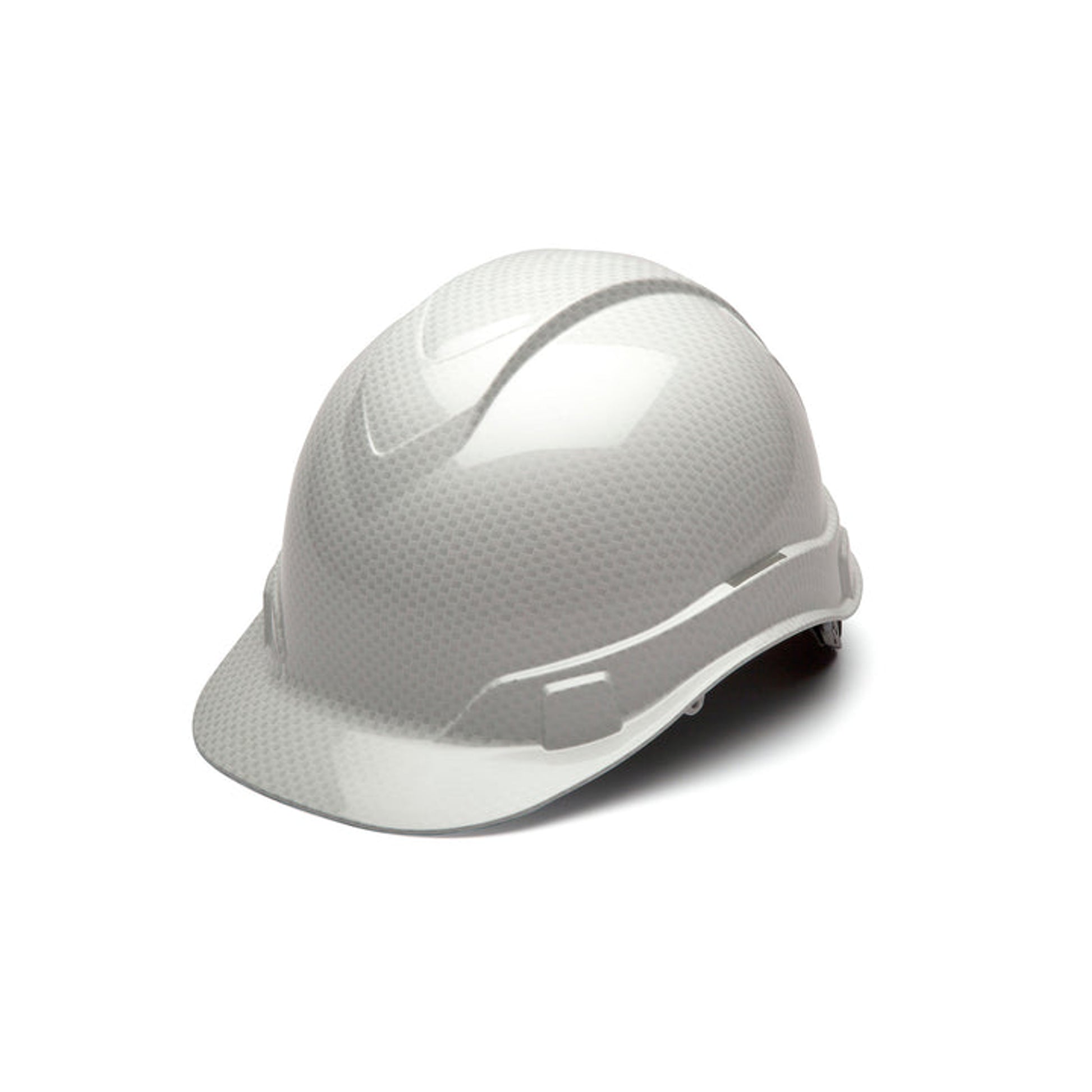 Pyramex - Ridgeline Cap Style Hard Hat - Shiny White Graphite Pattern -Ridgeline Cap Style 4 Pt Ratchet Suspension - 16/Each