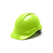 Pyramex - Ridgeline Hard Hat - Hi Vis Green-Ridgeline Vented Cap Style 4 Pt Ratchet Suspension - 16/Each