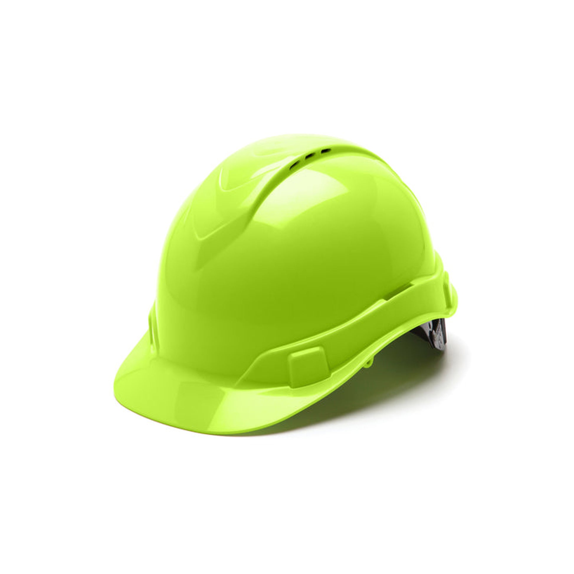 Pyramex - Ridgeline Hard Hat - Hi Vis Green-Ridgeline Vented Cap Style 4 Pt Ratchet Suspension - 16/Each