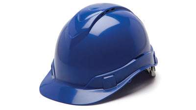 Pyramex Ridgeline Cap Style Hard Hat Blue - Vented 4 Pt Ratchet Suspension