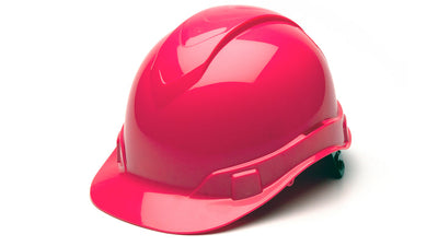 Pyramex Ridgeline Cap Style Hard Hat Hi-Viz Pink 4 Pt Ratchet Suspension