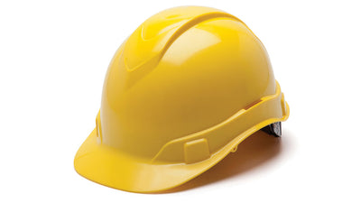 Pyramex Ridgeline Cap Style Hard Hat Yellow 6 Pt Ratchet Suspension