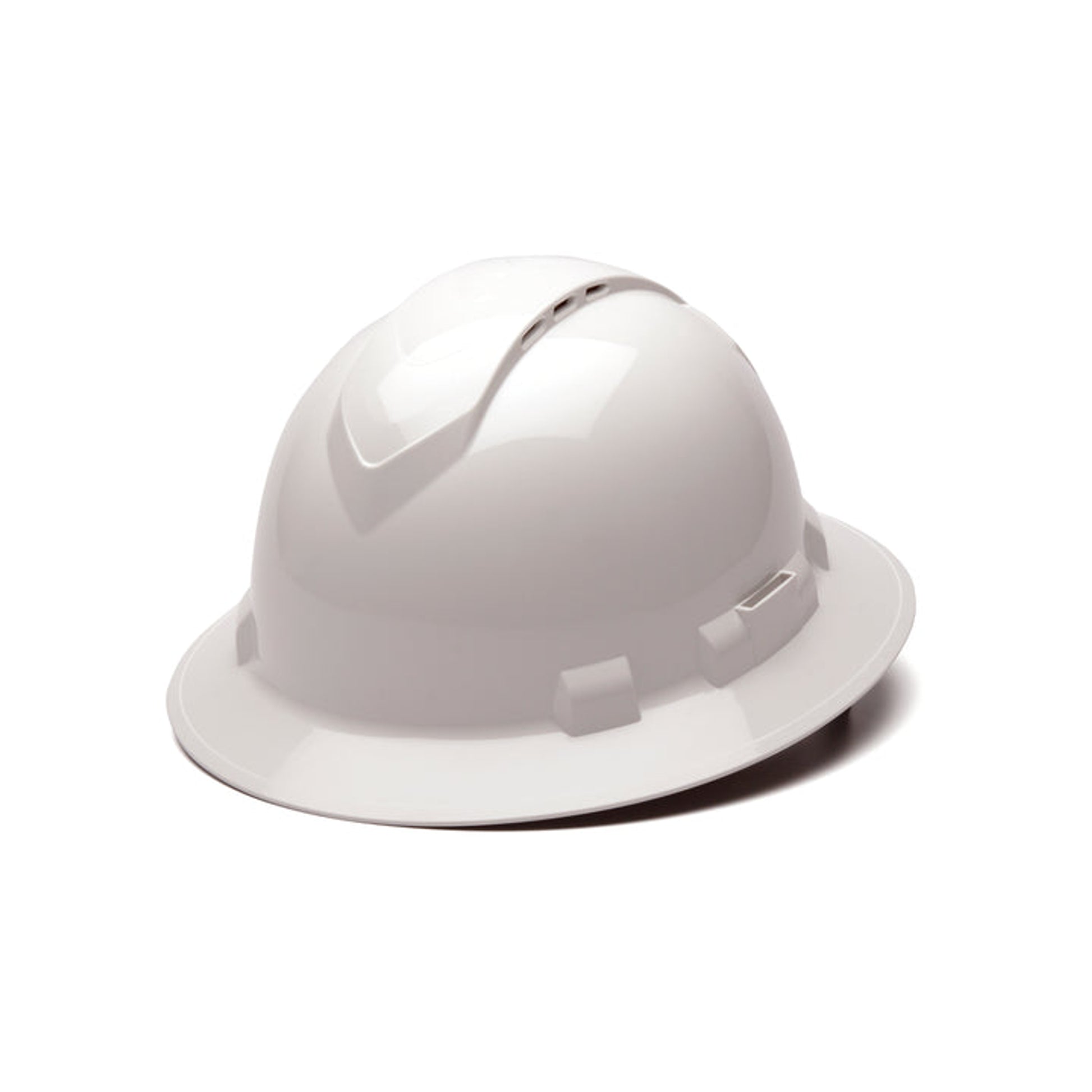 Pyramex - White Ridgeline Vented Full Brim 4 Pt Ratchet Suspension - 12/Each